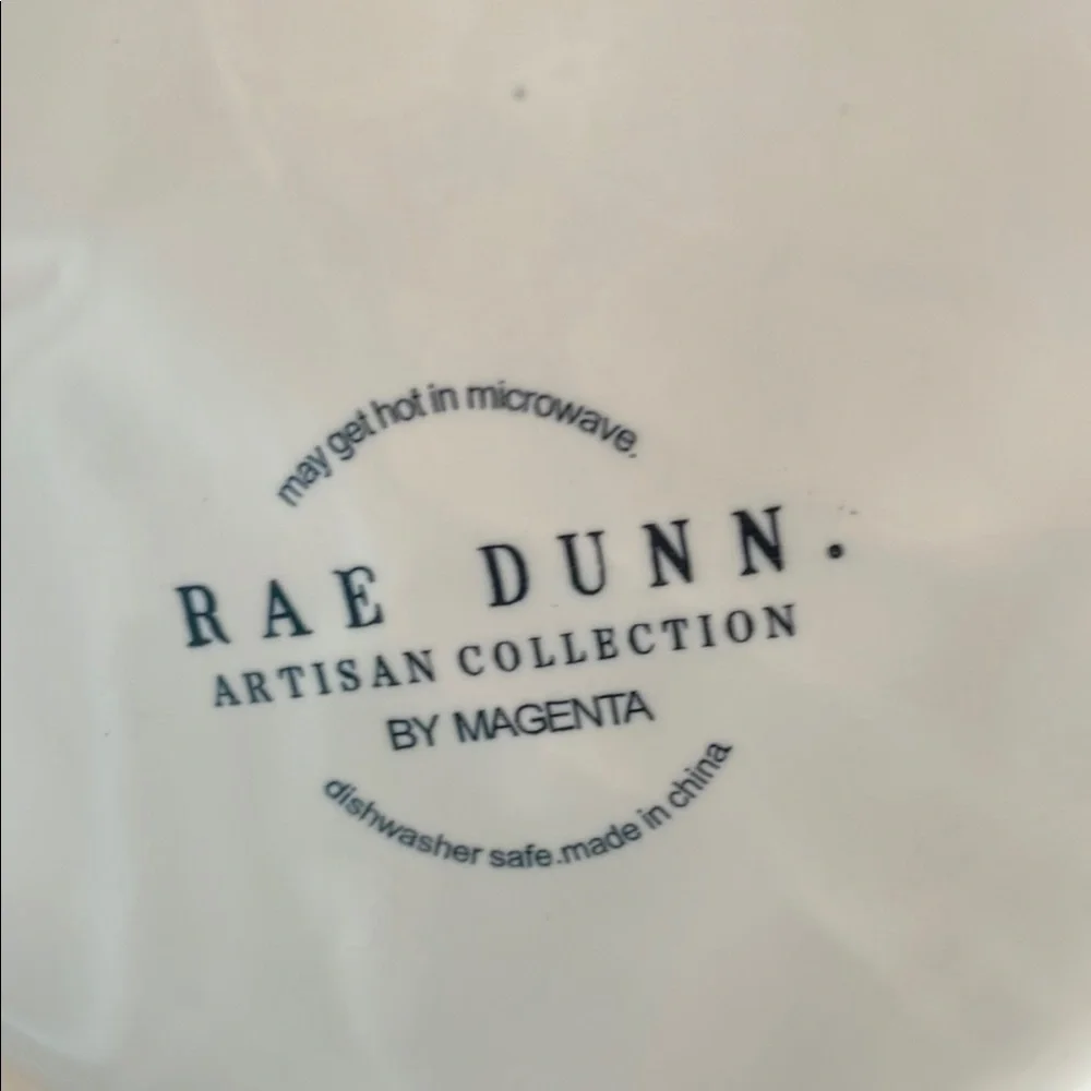 Rae Dunn White and Blue Dog Bowl and Feeder Set